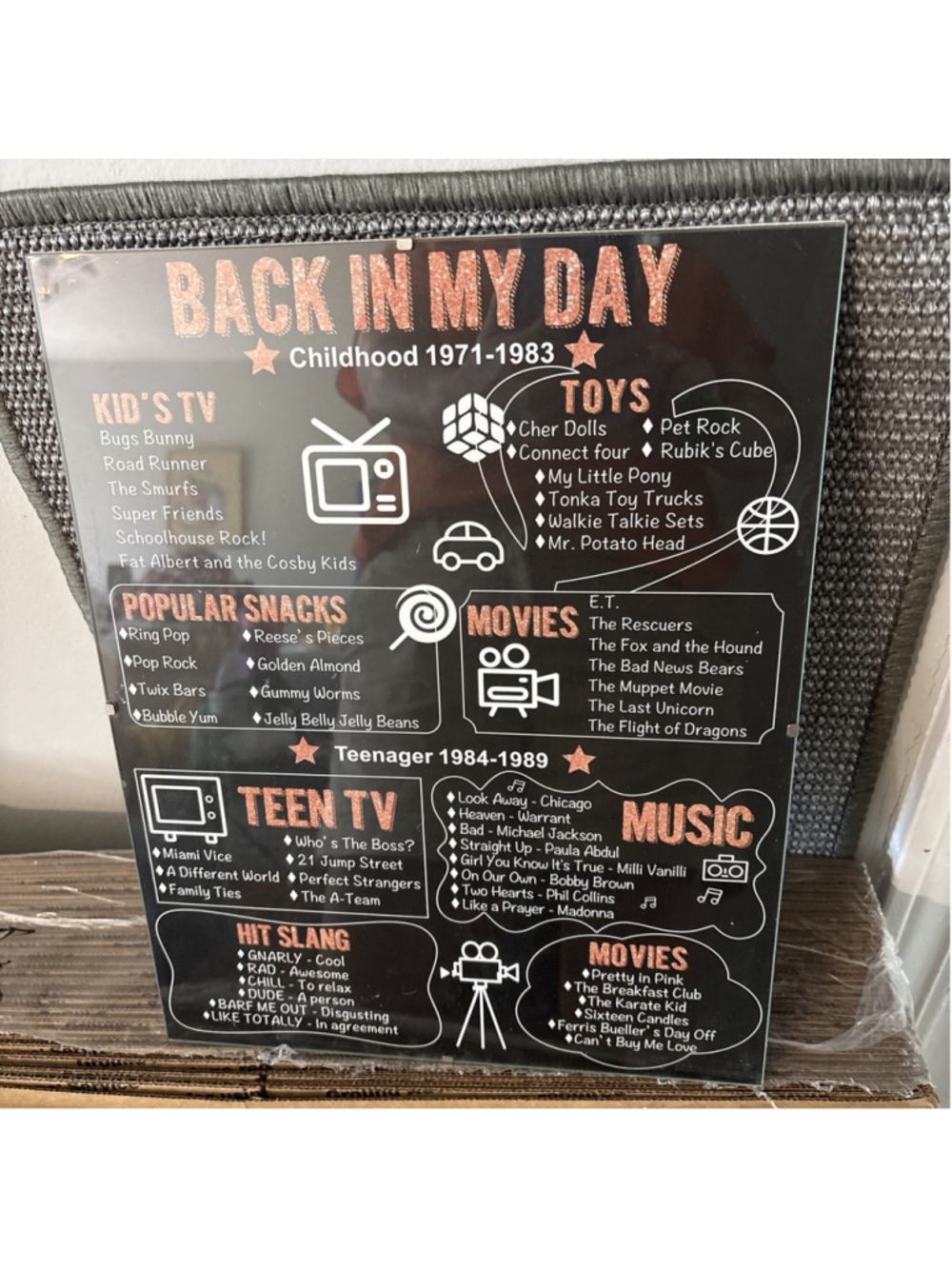 Back In My Day Childhood Sign 1971-1983